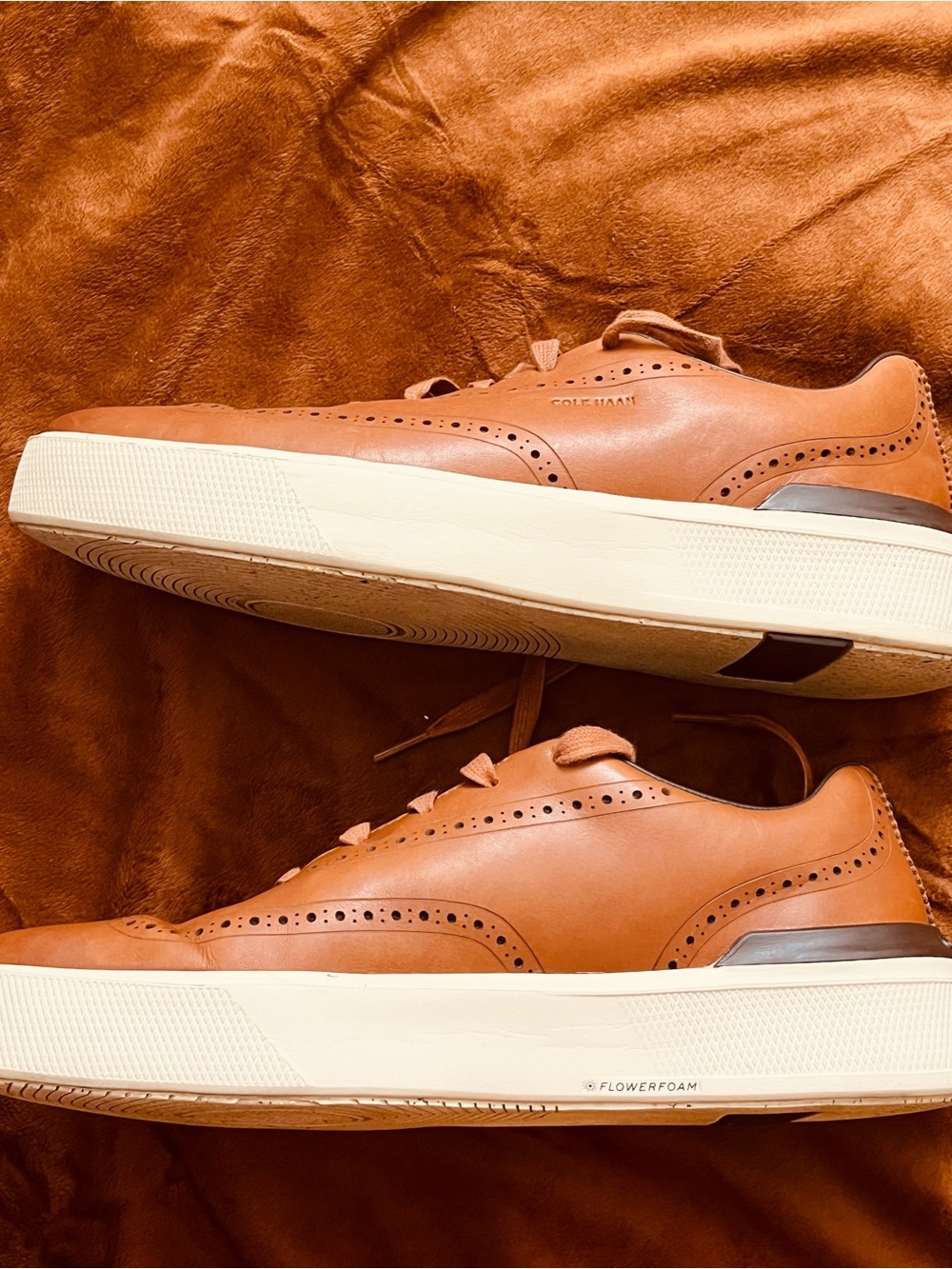 Cole Haan Brown Leather Wingtip Slip-On Sneakers - Picture 2 of 7